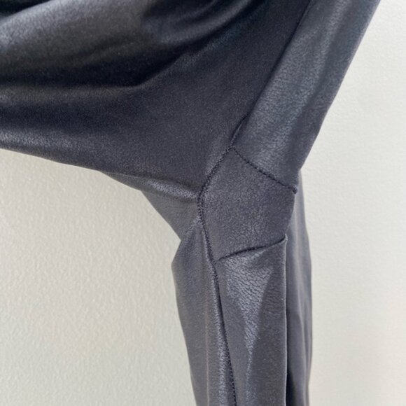 SPANX Faux Leather Black Moto Bikercore Textured Hi Rise Leggings - Picture 7 of 7